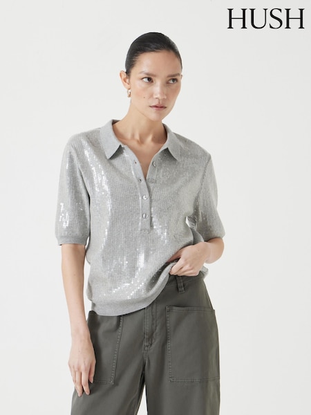 Hopea - Hush Paljetti Raita Neulottu 100% Puuvilla Pikeepaidat (W51716) | €158