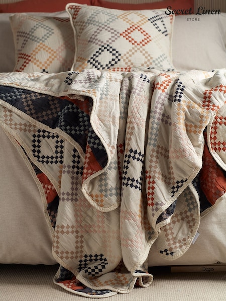 Secret Linen Store Multi Jolene Quilted Throw (W51928) | €216