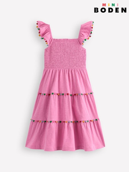 Roz - Boden 100% Cotton Addison Twirly Pom Dress (W52026) | 201 LEI - 238 LEI