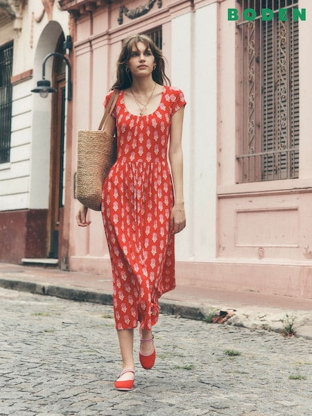 Boden Red Samantha Scoop Jersey Dress (W52030) | €109