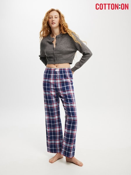 Laivasto/Valkoinen/Punainen - Cotton On Boyfriend- Flannel Leveä lahje Bokserit Housut (W52150) | €39