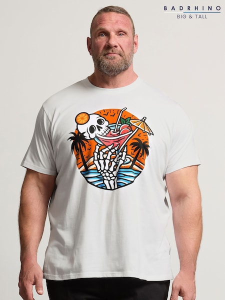 BadRhino Big & Tall Skull Cocktail 100% Cotton T-Shirt (W52254) | 28 €