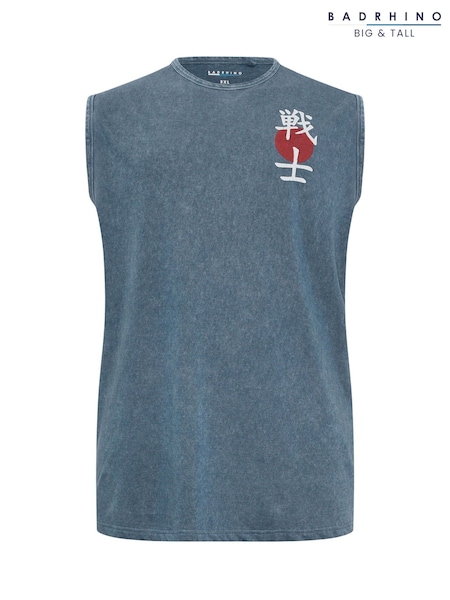 BadRhino Big & Tall Blue Acid Wash 100% Cotton Vest (W52261) | €25