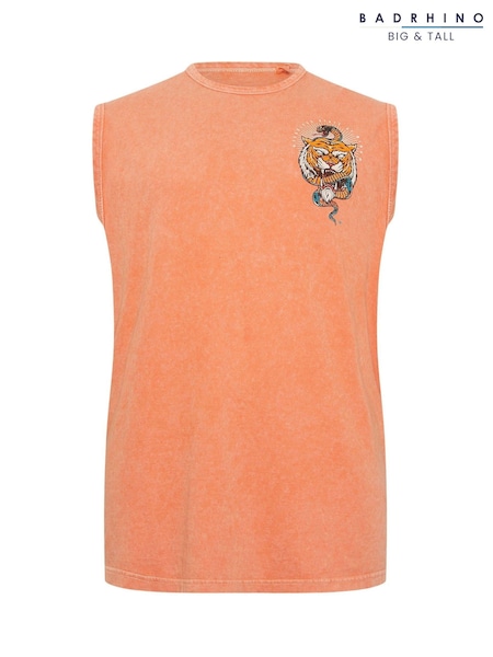 BadRhino Big & Tall Pink Acid Wash 100% Cotton Vest (W52268) | €25
