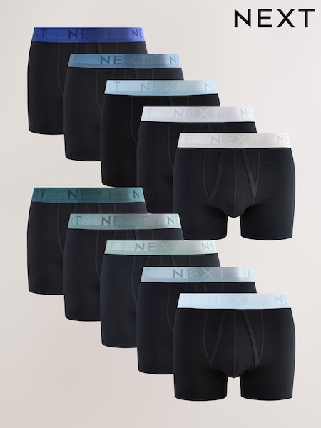 Shiny Blues Waistbands A-Front Boxers 10 Pack (W52403) | 249 SAR