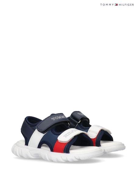 Tommy Hilfiger Blue Colourblock Velcro Sandals (W52473) | kr714 - kr785