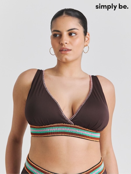 Simply Be Brown Elastic Detail Bikini Set (W52549) | €45