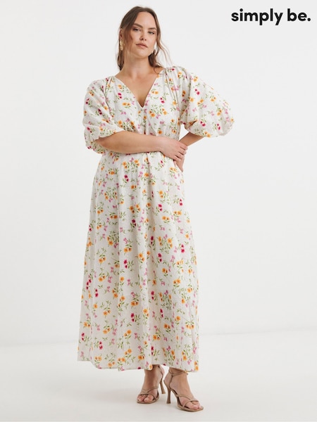 Simply Be 100% Cotton Floral Broderie Midi Dress (W52556) | 122 €