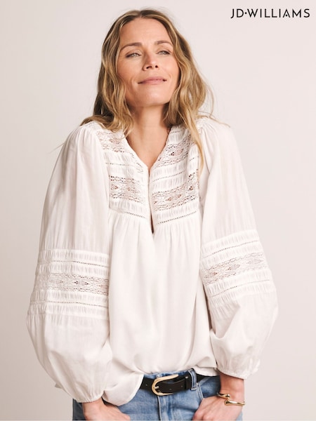 Anthology by JD Williams Premium Crochet Lace Detail Blouse (W52561) | 335 LEI