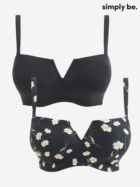Simply Be Black Magisculpt Bandeau Bikini Tops 2 Pack (W52563) | €63