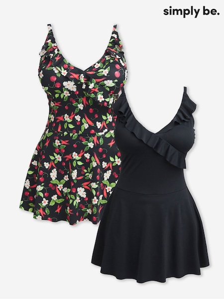 Simply Be Black Value Swimdresses 2 Pack (W52564) | €51