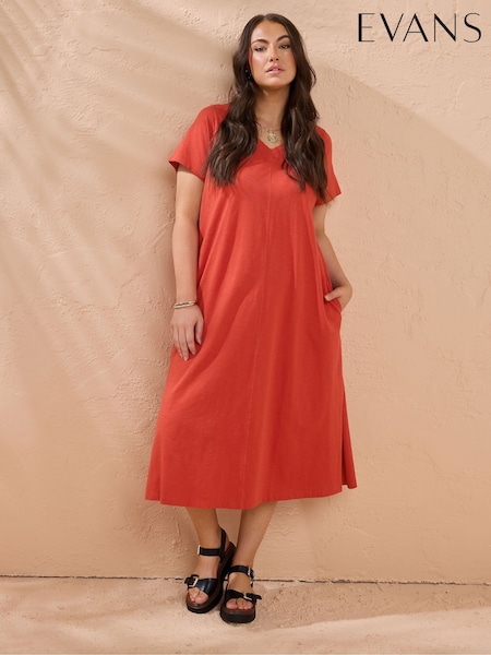 Evans Jersey Slub 100% Cotton Dress (W52603) | AED210