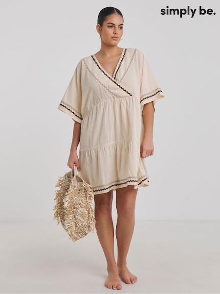 Simply Be 100% Cotton Beach To Beach Rik Rak Mini Dress (W52614) | 42 €