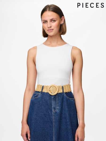 PIECES Raffia Belt (W52619) | ‏101‏₪