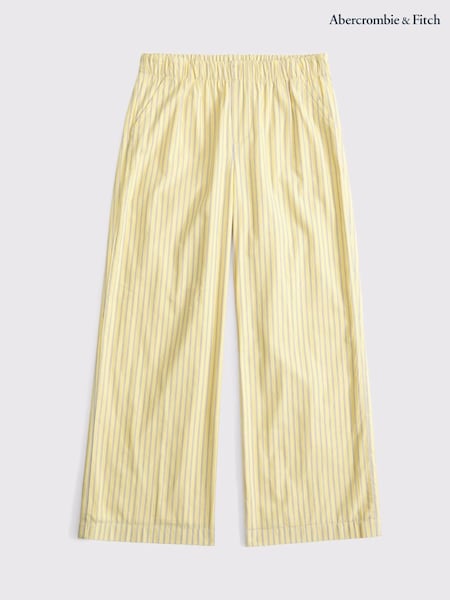 Abercrombie & Fitch Yellow Baggy Poplin Pull On Trousers (W52622) | 55 €