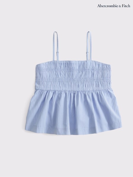 Abercrombie & Fitch Blue Poplin Babydoll Cami top (W52641) | 179 LEI