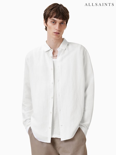 AllSaints White Bandol Long Sleeve Shirt (W52704) | AED809
