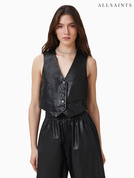 AllSaints Black Arla Lea Waistcoat (W52715) | 11,956 UAH