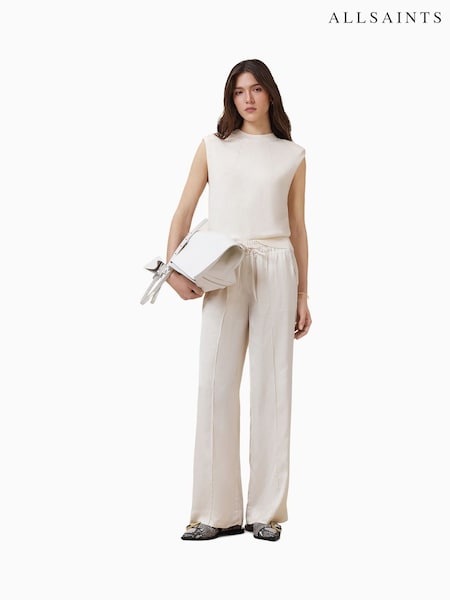AllSaints White Alba Satin Trousers (W52721) | 7,750 UAH