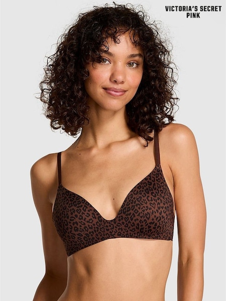 Victoria's Secret PINK Leopard Brown Non Wired Push Up Bra (W52738) | €38.50