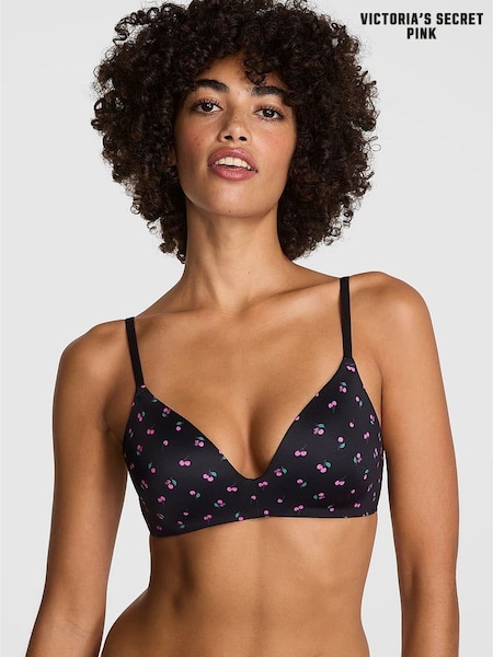 Victoria's Secret PINK Black Cherry Print Non Wired Push Up Bra (W52746) | €38.50