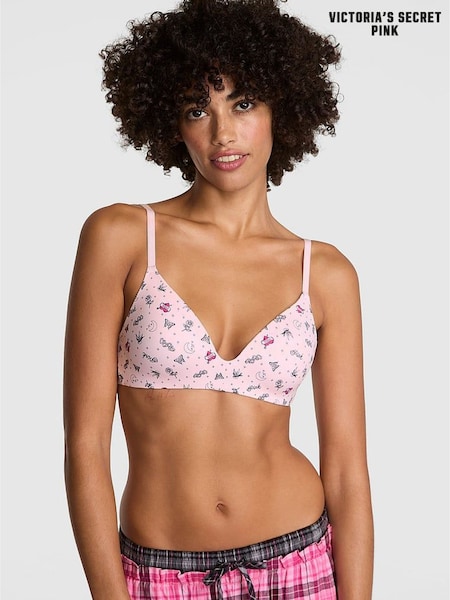 Victoria's Secret PINK Pink Tattoo Print Non Wired Lightly Lined Bra (W52765) | €38.50