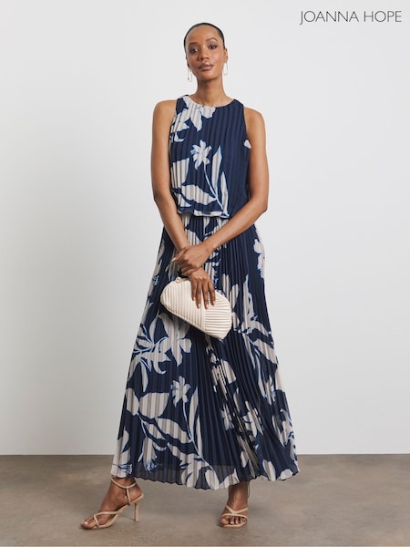 Joanna Hope Blue Pleated Dress (W52880) | €130
