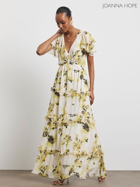 Joanna Hope Natural Ruffle Sleeve Dress (W52886) | €138