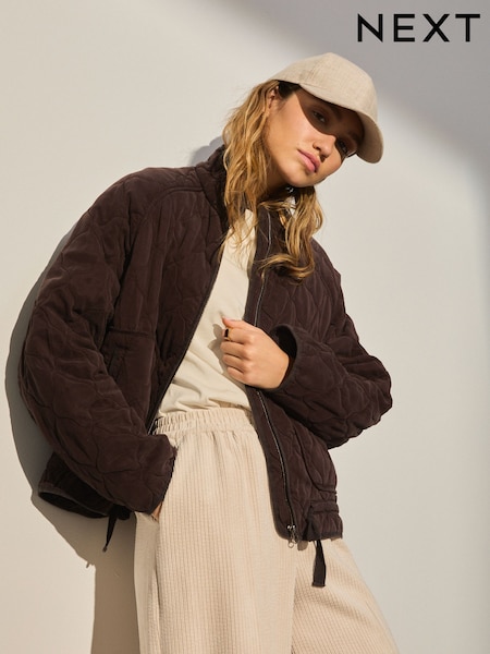 Chocolate marrom - Quilted Jacket (W52990) | R$ 565