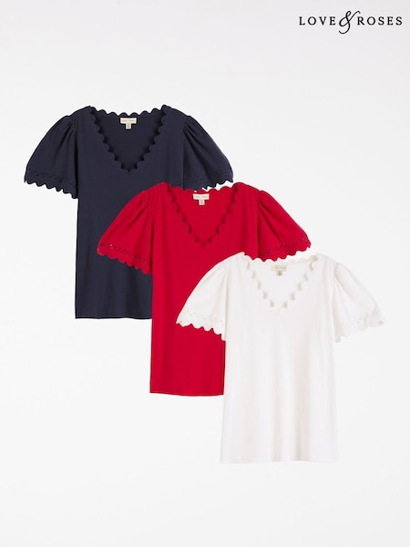 Love & Roses Scallop T-Shirt (W52997) | R$ 610