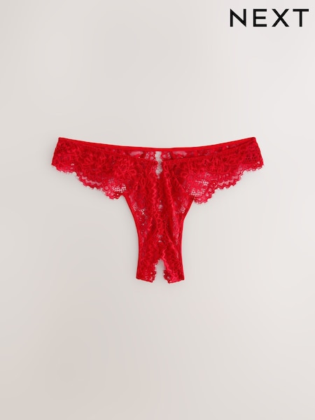 Red Crotchless Thong Lace Knickers (W53020) | €14.50