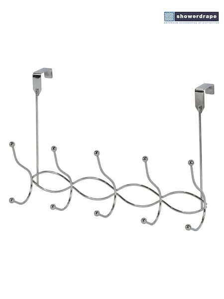 Showerdrape Set of 2 Chrome Waves Over Door Storage Hooks (W53120) | €27