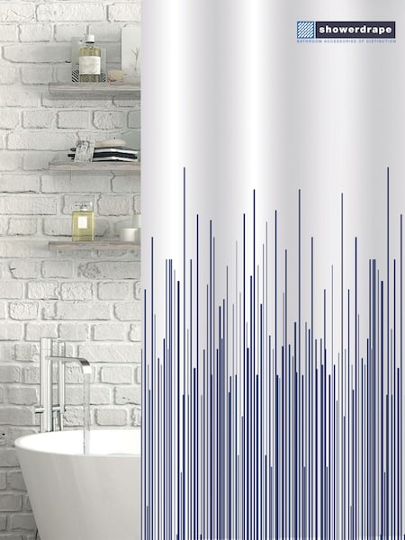 Showerdrape City Stripe Shower Curtain (W53126) | R$ 205