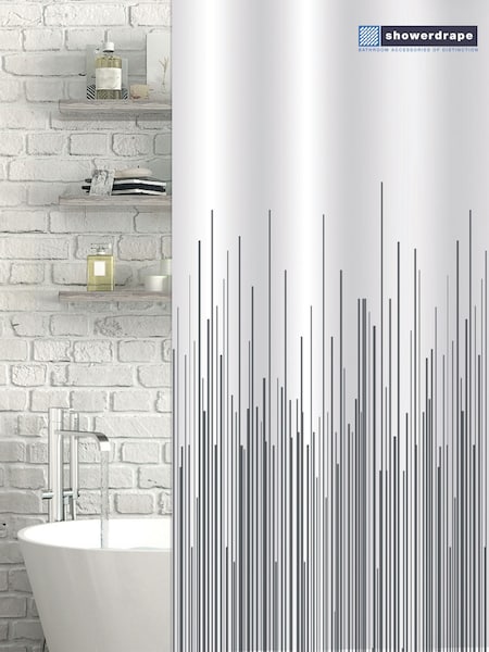 Showerdrape Grey City Stripe Shower Curtain (W53130) | €32