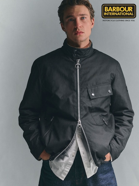 Barbour International Black Chard Wax Jacket (W53245) | €357