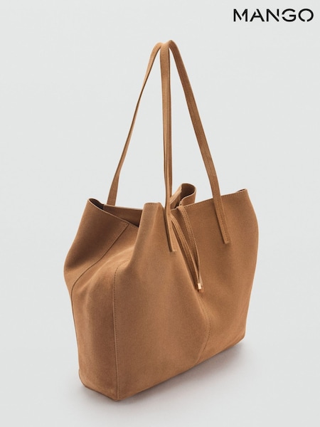 Mango Brown Suede Shopper Tote Bag (W53269) | €77