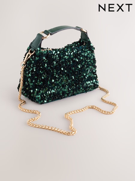 Green Sequin Mini Hand Held Bag (W53272) | 126 QAR