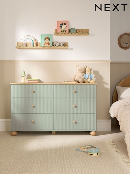 Sage Green Kids Hutton Super Wide Chest of Drawers (W53277) | €630