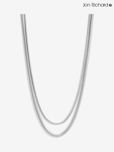 Jon Richard Silver Tone Plated Double Row Snake Chain Necklace (W53312) | €22.50
