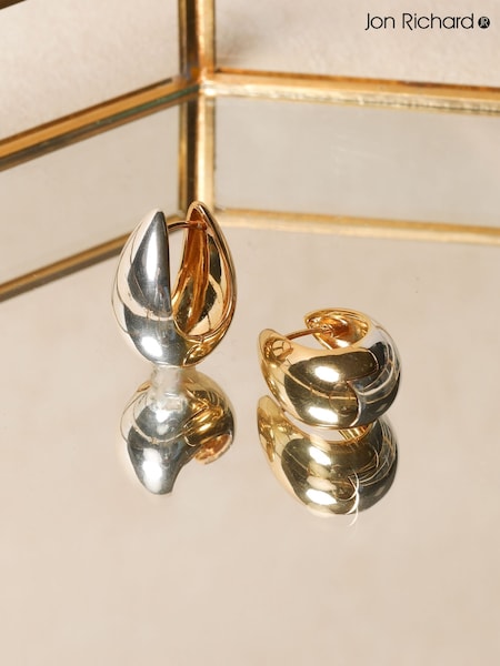 Jon Richard Gold Two Tone Hoop Earrings (W53320) | €22.50