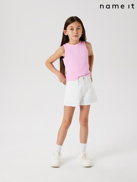 Name It White Mom High Waisted Denim Shorts (W53374) | ₪80