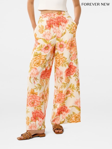 Forever New Cream Ingrid Wide Leg Trousers (W53449) | €77