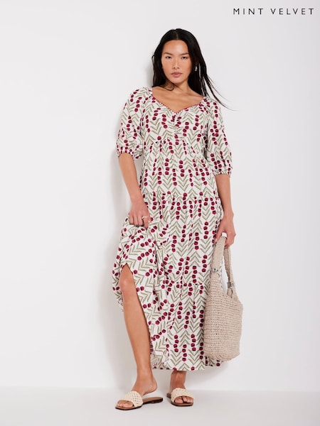 Mint Velvet Natural Floral Print Maxi Dress (W53471) | €184