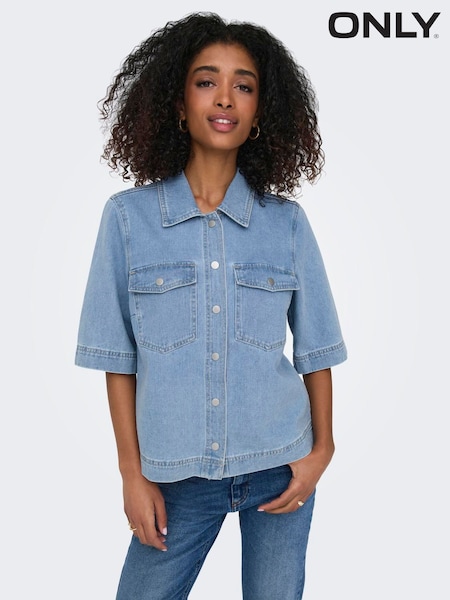 ONLY Short Sleeved Denim 100% Cotton Shirt (W53520) | €55