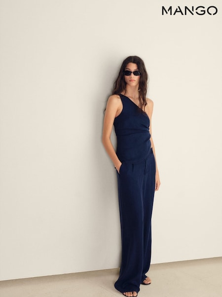 Mango Blue Tailored High Waist Trousers (W53571) | €66