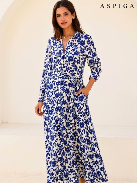 Aspiga Blossom Cream/Navy Eliza Shirt Dress (W53594) | €229