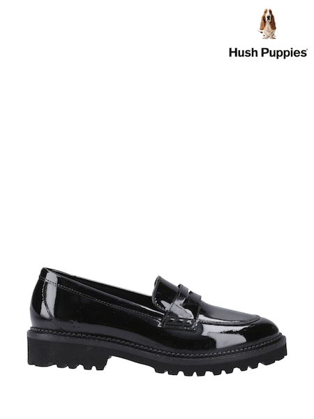 Hush Puppies Senior Grazia Patent Black Loafers (W53631) | 76 €
