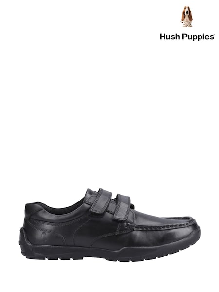 Hush Puppies Senior Maddox Touch Fastening Black Shoes (W53652) | €74