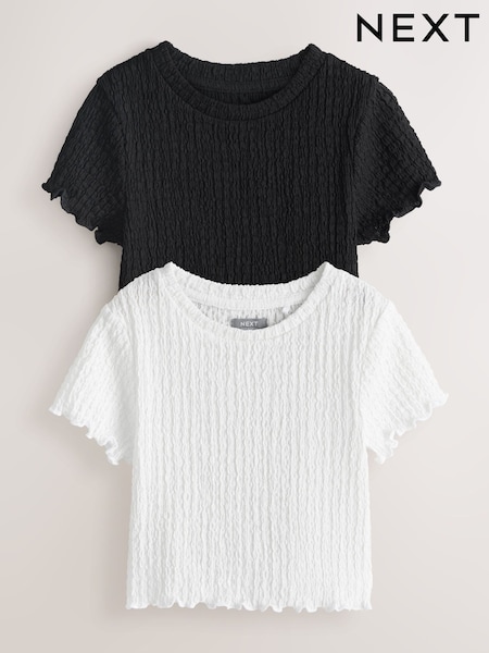 White/Black Textured Tops 2 Pack (3-16yrs) (W53762) | €24 - €33