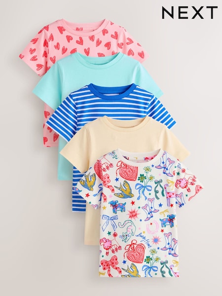 Bright Charm 5 Pack T-Shirts (3-16yrs) (W53772) | €26 - €34